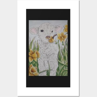 Baby Lamb watercolor painting Posters and Art